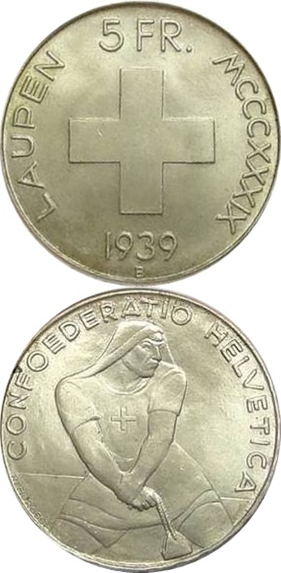 Confederație - Comemorative 1936-1963 - 5 Franci (argint)