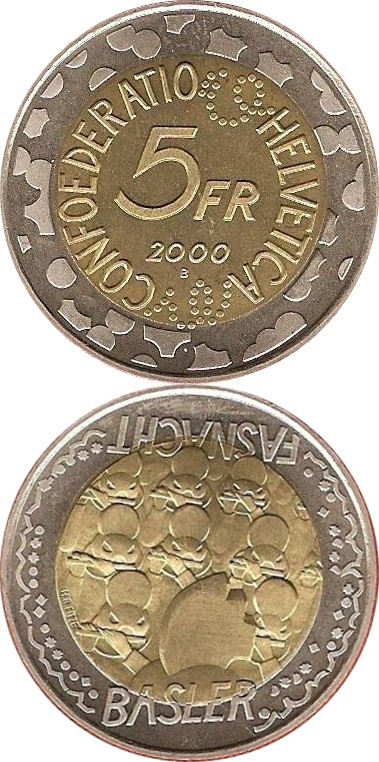 Confederație - Comemorative 1999-2003 - 5 Franci (Bi-metal)