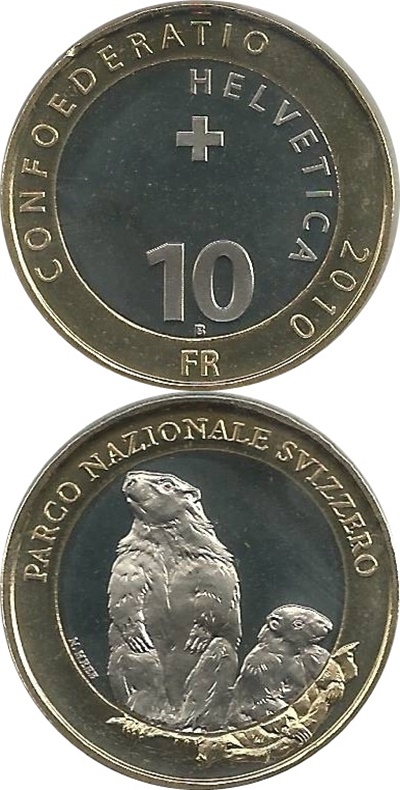 Confederație - Comemorative 2001-2024 - 10 Franci (Bi-metal)