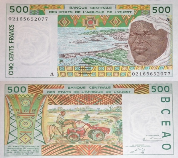 Cote D'Ivoire (Ivory Coast) (A) - 1991-2003 Issue – 500 Francs