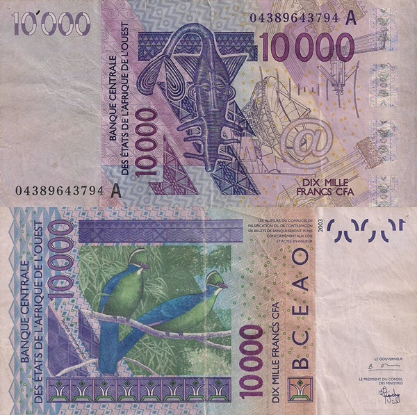 Coasta de Fildeş (Cote D'Ivoire , Ivory Coast) (A) - Emisiunea 2003 – 10000 Franci