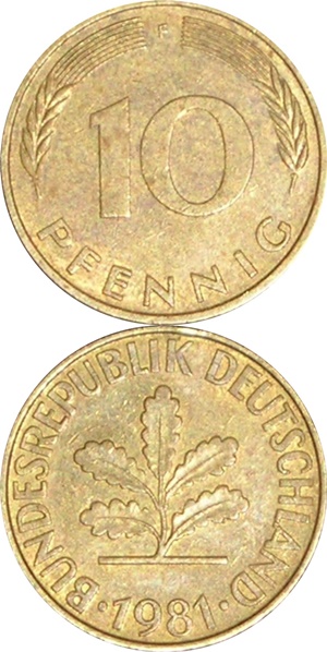 Federal Republic - 1950-2001 - 10 Pfennig