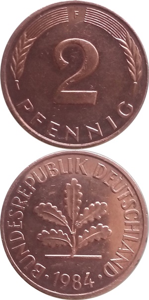 Federal Republic - 1950-2001 - 2 Pfennig