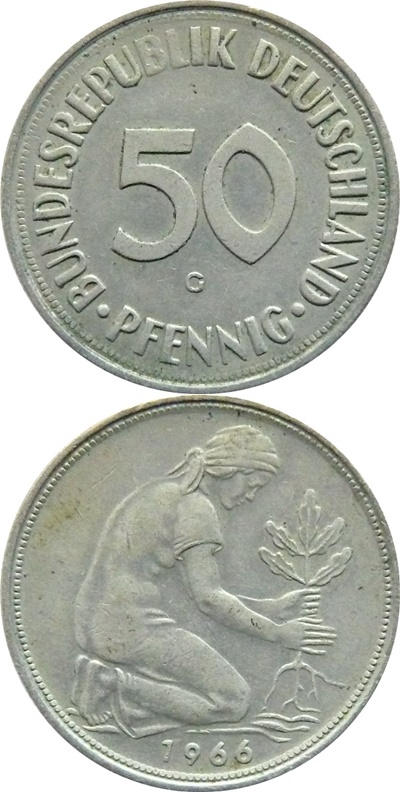 Federal Republic - 1950-2001 - 50 Pfennig