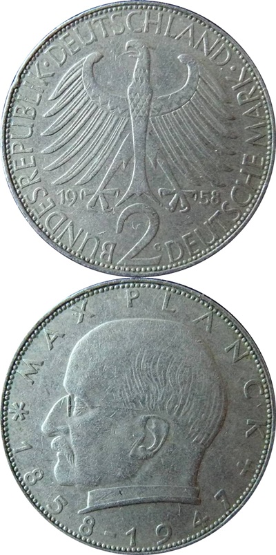 Republică Federală - 1957-1971 - 2 Mărci (Max Planck)