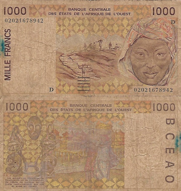 Mali (D) - Emisiunea 1991-2003 - 1000 Franci