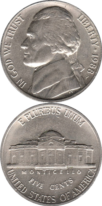 Nickel (5 Cenți), Jefferson (1938-2003)