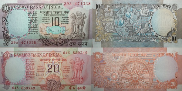 Reserve Bank of India – Third Series (10 Rupees, 20 Rupees)