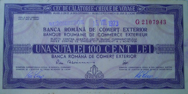 Banca Română de Comerţ  Exterior - CEC de călătorie