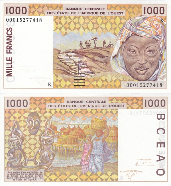 Senegal (K) - 1991-2003 Issue - 1000 Francs