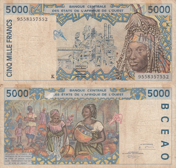 Senegal (K) - Emisiunea 1992-2003 - 5000 Franci