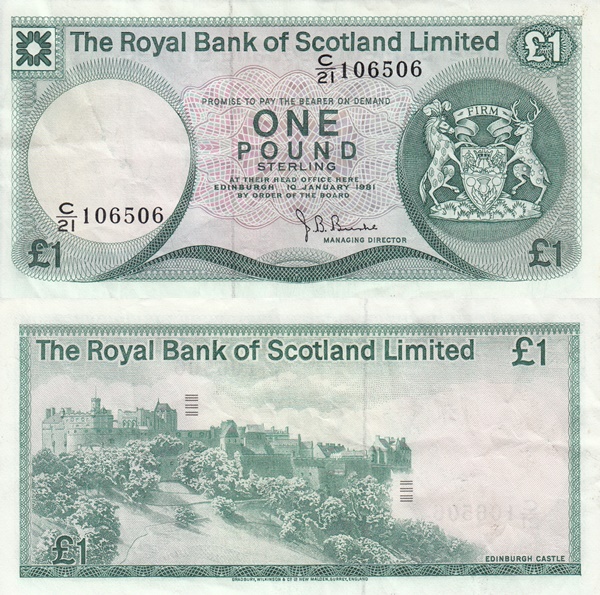 Emisiunea 1972-1981 - 1 Pound (Royal Bank of Scotland Limited)