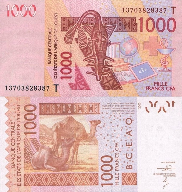 Togo (T) - 2003-2017 Issue – 1000 Francs