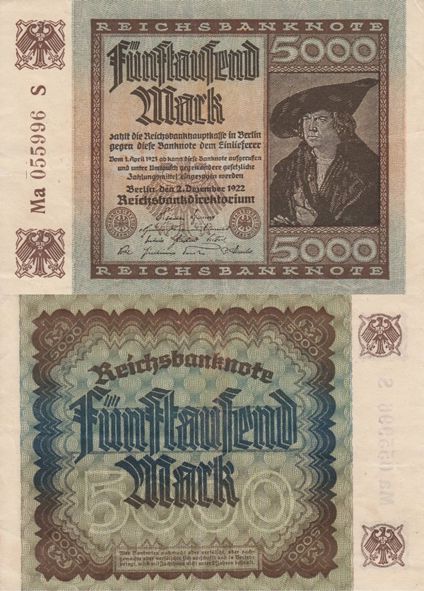 Republica Weimar (Reichsbanknoten) - Bilete de trezorerie - Emisiunea a 4-a 1922