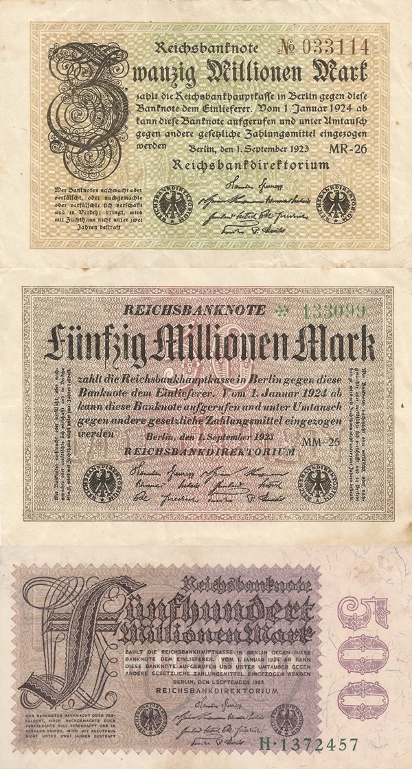 Republica Weimar (Reichsbanknoten) - Bilete de trezorerie - Emisiunea a 6-a 1923