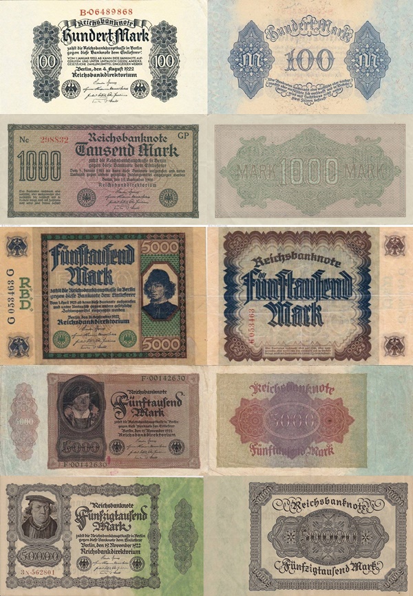 Republica de la Weimar  (Reichsbanknoten) - Bilete de Trezorerie - Emisiunea a III-a 1922