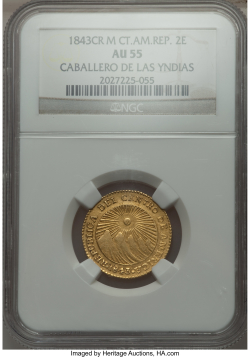 2 Escudos 1843 CR M