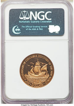 250 Dollars 1989 - 500th Anniversary of Columbus' Discovery of America