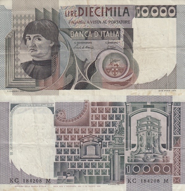 Emisiunea 1976-1984 - 10000 Lire